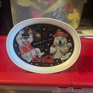 Coca Cola Red and White Oval Serving Tray